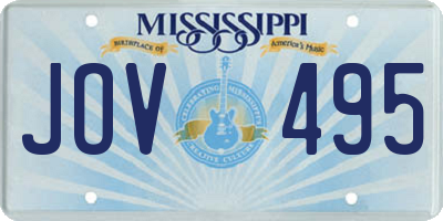 MS license plate JOV495