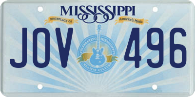 MS license plate JOV496