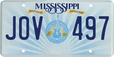 MS license plate JOV497