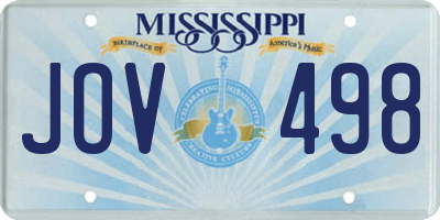 MS license plate JOV498