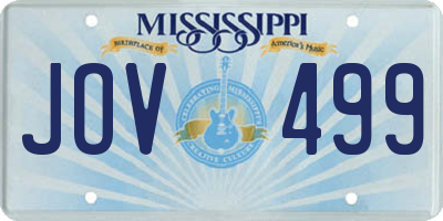MS license plate JOV499