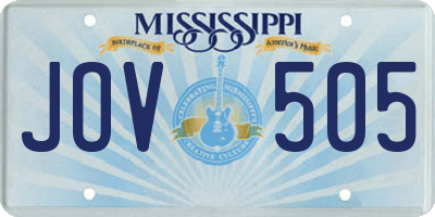 MS license plate JOV505