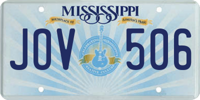 MS license plate JOV506