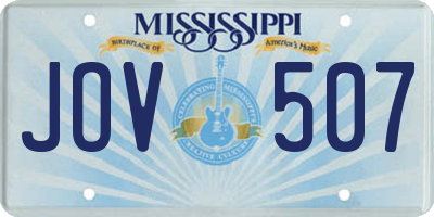 MS license plate JOV507