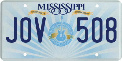 MS license plate JOV508