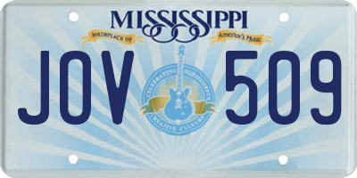 MS license plate JOV509