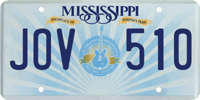 MS license plate JOV510