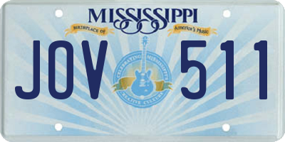 MS license plate JOV511