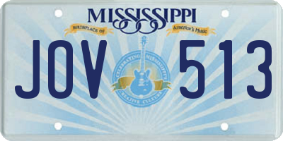 MS license plate JOV513