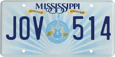 MS license plate JOV514