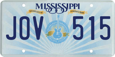 MS license plate JOV515