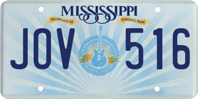 MS license plate JOV516