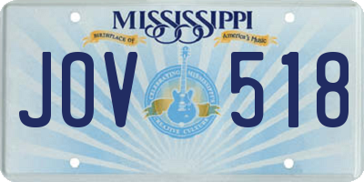 MS license plate JOV518