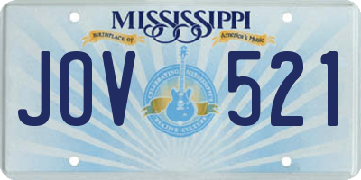 MS license plate JOV521