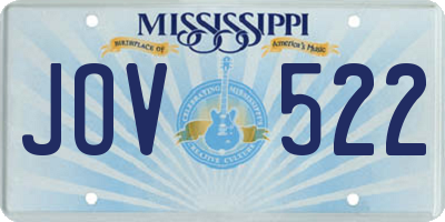 MS license plate JOV522
