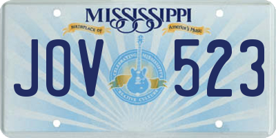 MS license plate JOV523