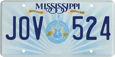 MS license plate JOV524