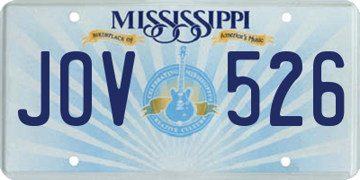 MS license plate JOV526