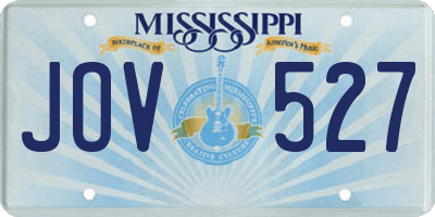 MS license plate JOV527