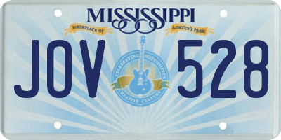 MS license plate JOV528
