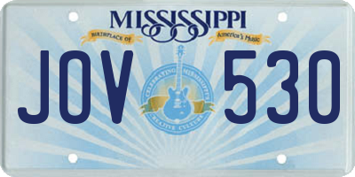 MS license plate JOV530