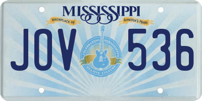 MS license plate JOV536
