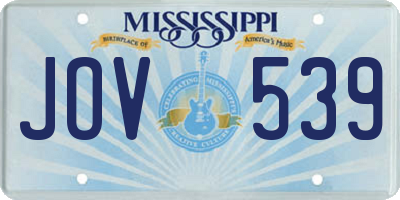 MS license plate JOV539