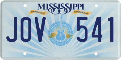 MS license plate JOV541