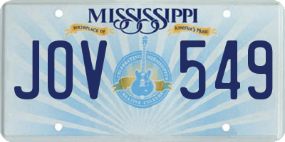 MS license plate JOV549