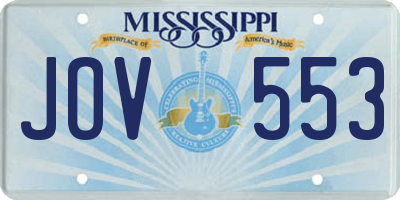 MS license plate JOV553