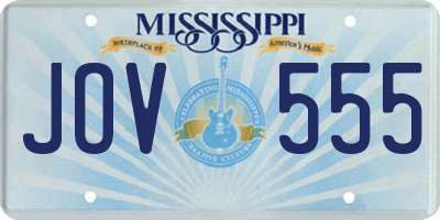MS license plate JOV555