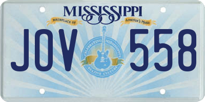 MS license plate JOV558