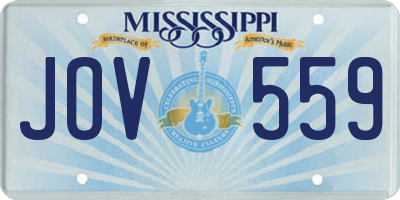 MS license plate JOV559