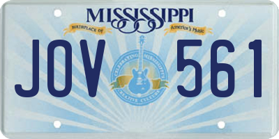 MS license plate JOV561