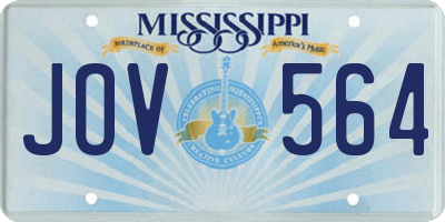 MS license plate JOV564