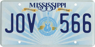 MS license plate JOV566