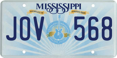 MS license plate JOV568