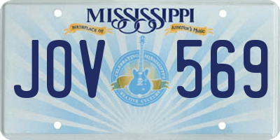 MS license plate JOV569