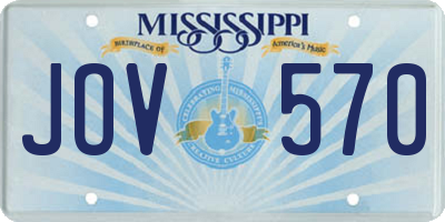 MS license plate JOV570