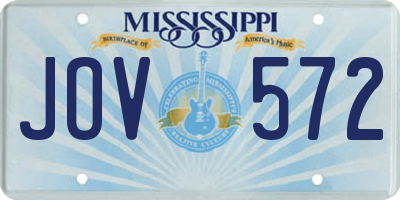 MS license plate JOV572