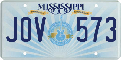 MS license plate JOV573