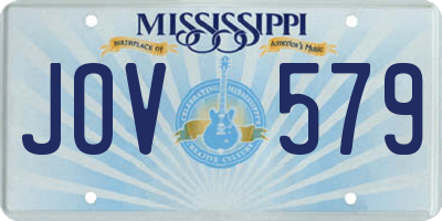 MS license plate JOV579