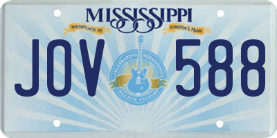 MS license plate JOV588