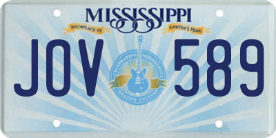 MS license plate JOV589