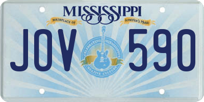 MS license plate JOV590
