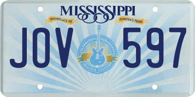 MS license plate JOV597