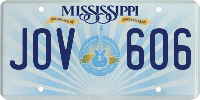 MS license plate JOV606