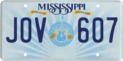 MS license plate JOV607