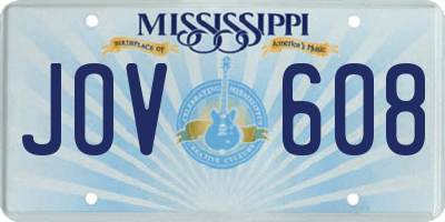 MS license plate JOV608