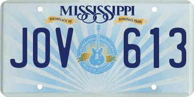 MS license plate JOV613